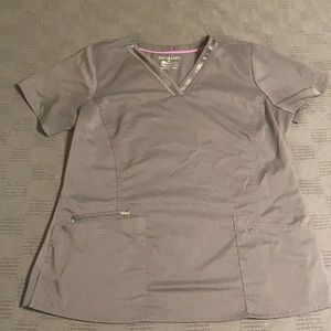 Gray scrub top